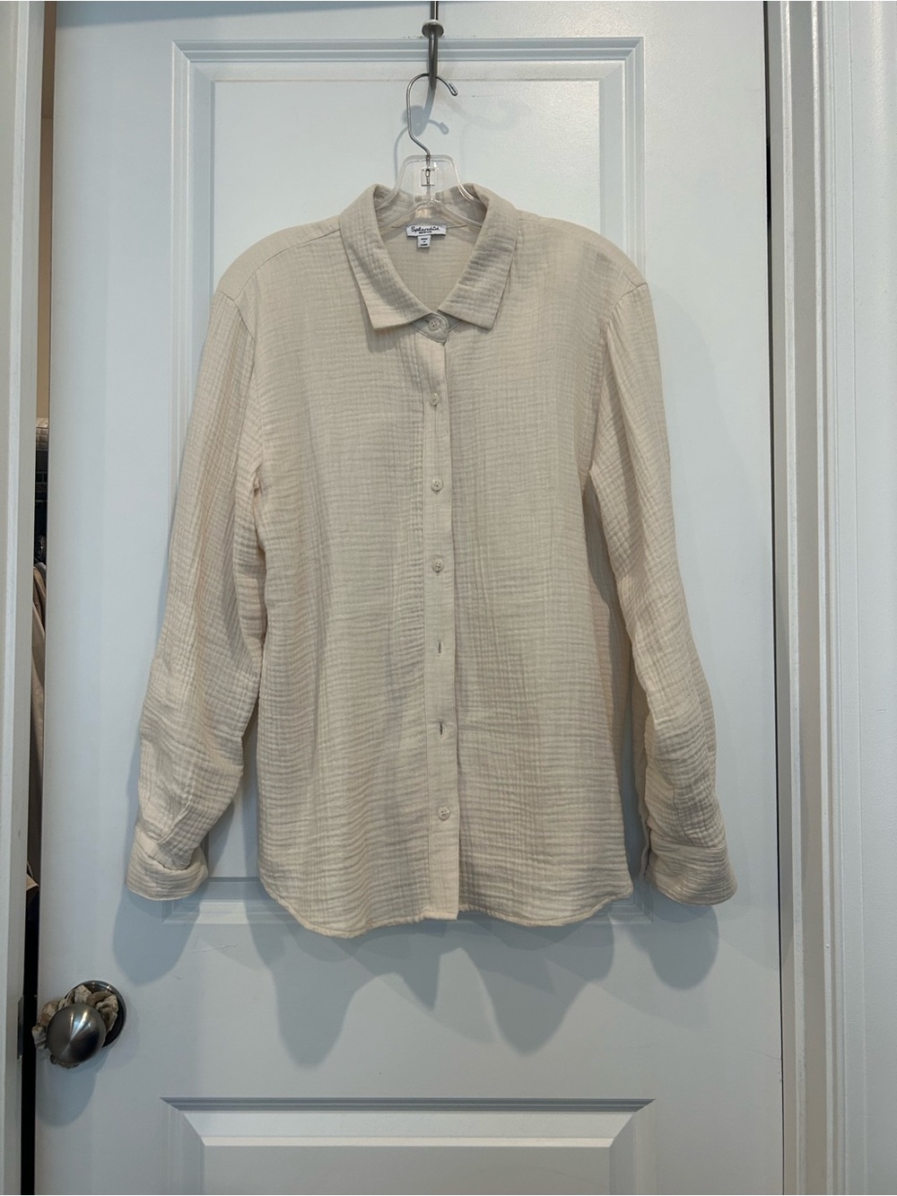 Splendid Cream Button-Down Gauze Shirt
